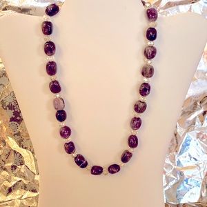 Handcrafted 18inch Semiprecious Amethyst Necklace